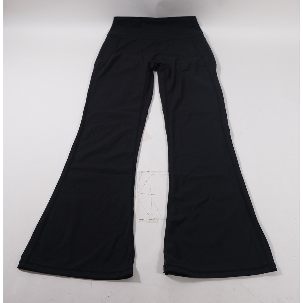 Sunzel Yoga Pants Women L Black Flare Bootcut Ruched Back Pockets High Waist